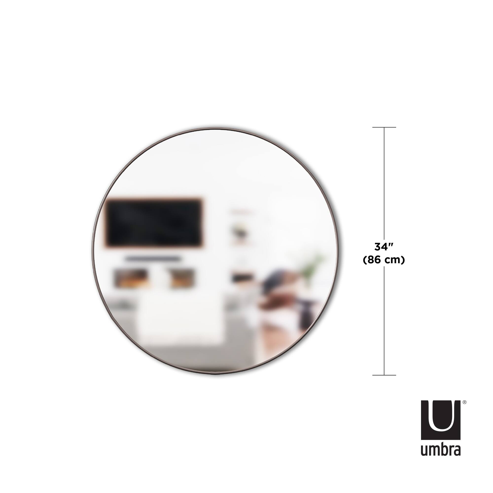 Umbra 34" Metallic Titanium Hubba Round Wall Mirror